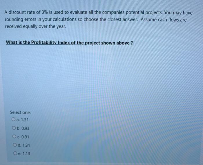 the following estimated cash flows: 0 1 2 3 4 -$60500 $17,000