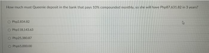  I NEED HELP IN ALL PLEASE How much must Queenie deposit