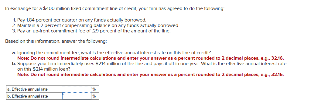 need answers In exchange for a $400 million fixed commitment line