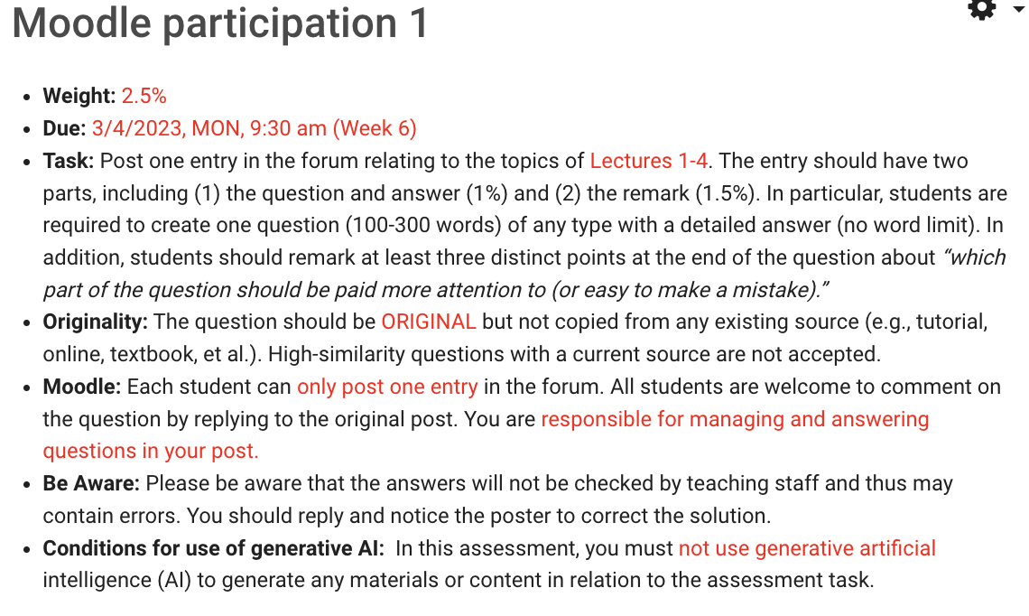  - Due: 3/4/2023, MON, 9:30 am (Week 6) - Task: Post