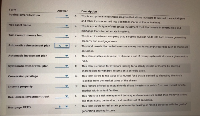  Term Answer Description Pooled diversification This is an optional investment program