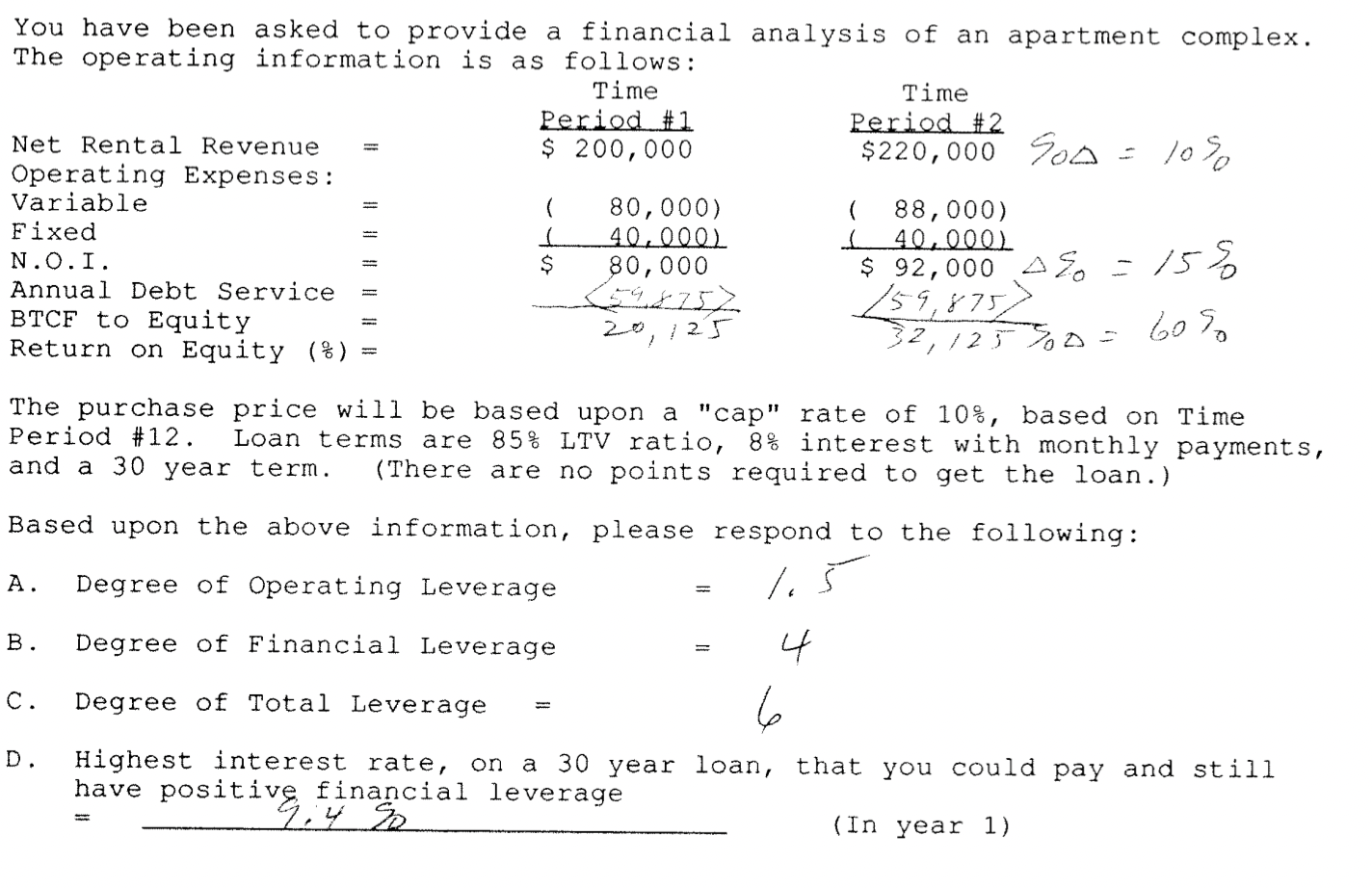PLEASE ONLY SHOW WORK FOR QUESTION D and how to solve it