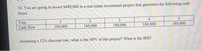  do it on excel please!! 10. You are going to invest