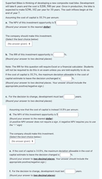  Superfast Bikes is thinking of developing a new composite road bike.