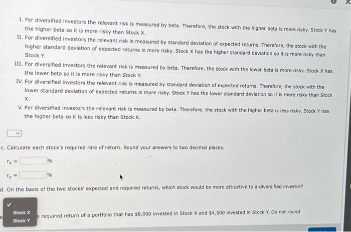 a 10.0% expected return, a beta coefficient of 0.9 , and a