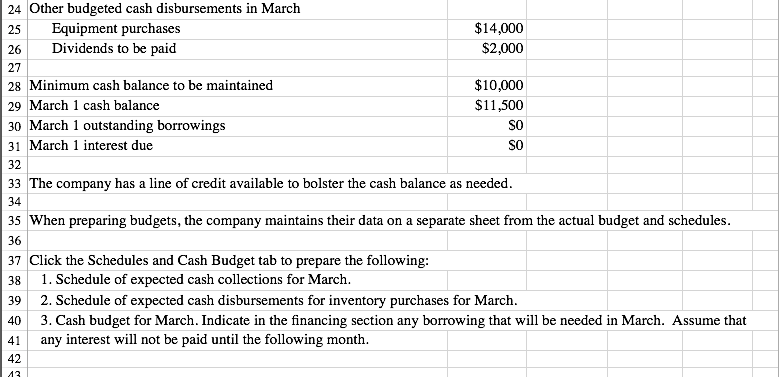 first three months of the year. The Controller has asked you to