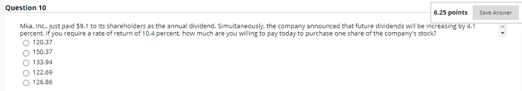  NO EXPLANATION NEEDED - AS SOON AS POSSIBLE Question 10 Save