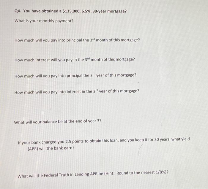 please show how to solve not just answers from excel :) Q4.