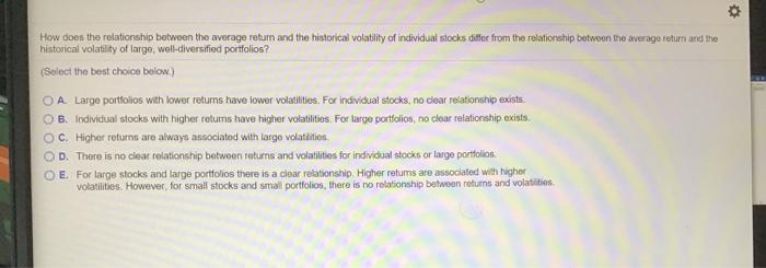  How does the relationship between the average return and the historical