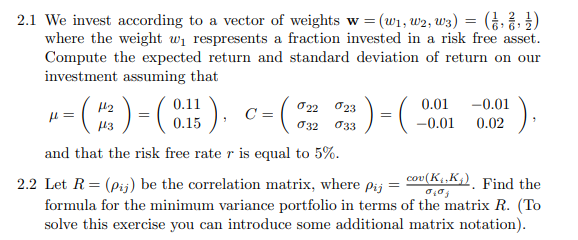 please do 2.2 question = 2.1 We invest according to a