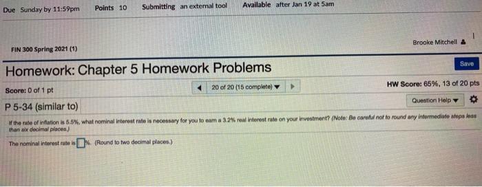  Due Sunday by 11:59pm Points 10 Submitting an external tool Available