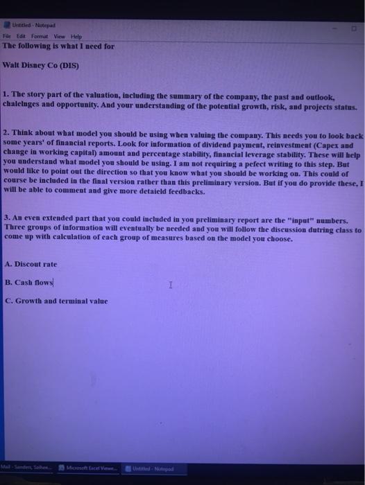  FeEdit Format View Help The following is what I need for