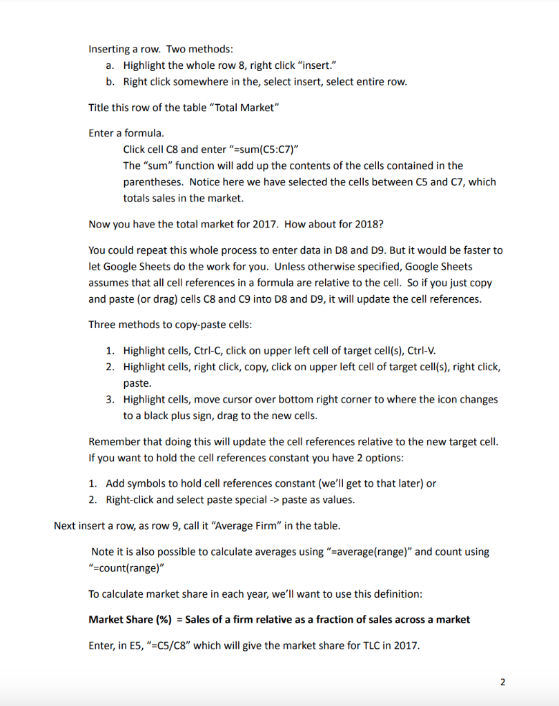 of Today's Session - Introduction to Google Sheets: orientation, formulas, cell references