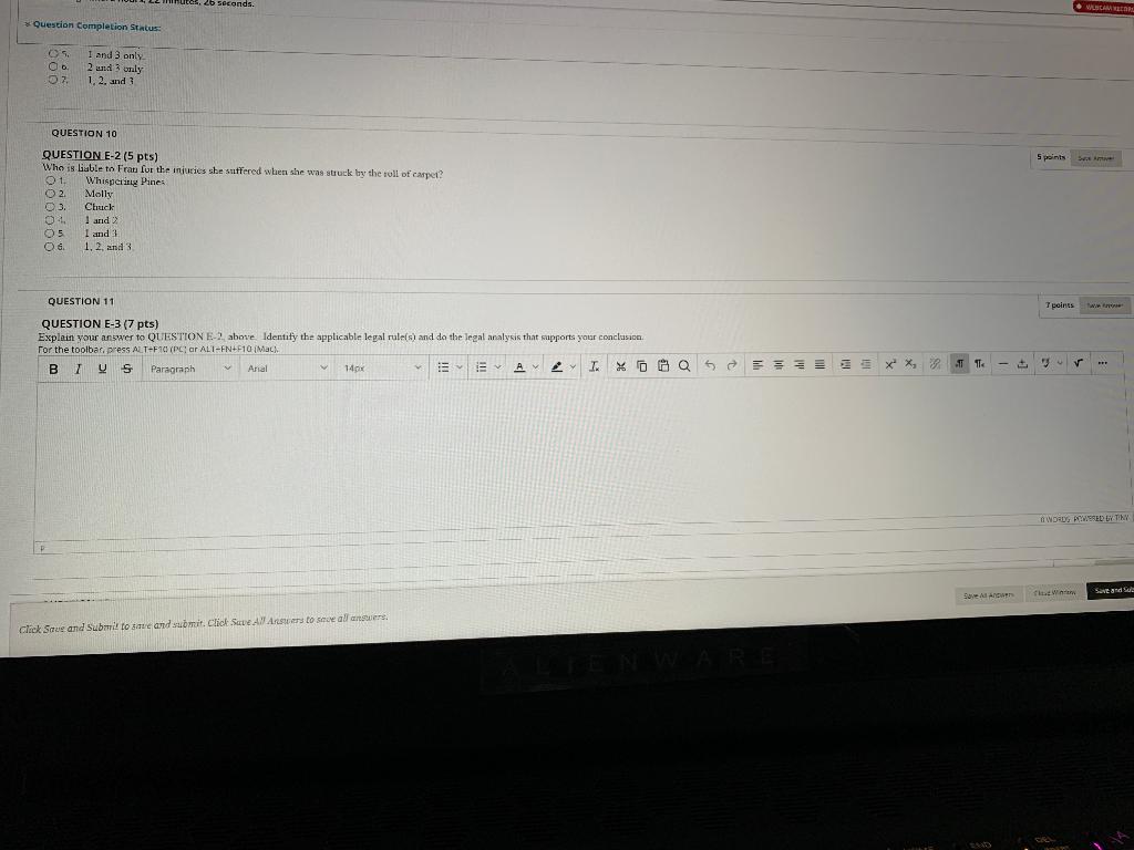 QUESTION 9 4 points PROBLEME And the facts described . PROBLEM D.