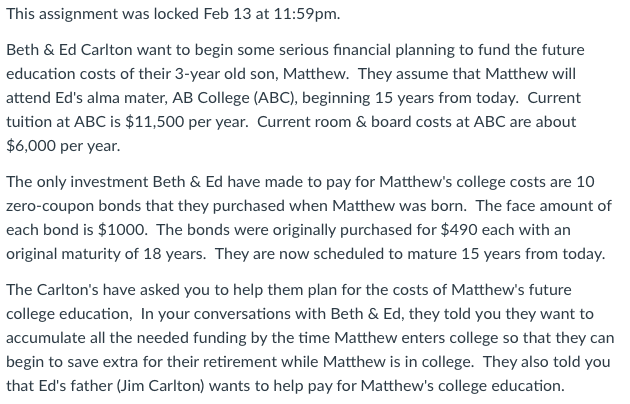  please show work This assignment was locked Feb 13 at 11:59pm.