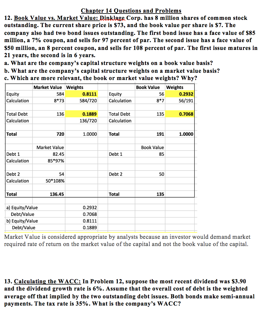 PLEASE ANSWER QUESTION 13 from the info in 12 Chapter 14