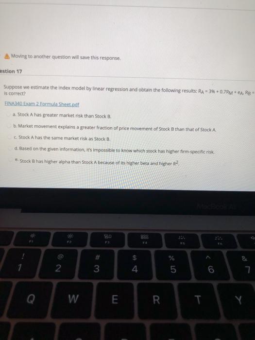 results: RA = 3% +0.7RM CARE is correct? a. Stock A has