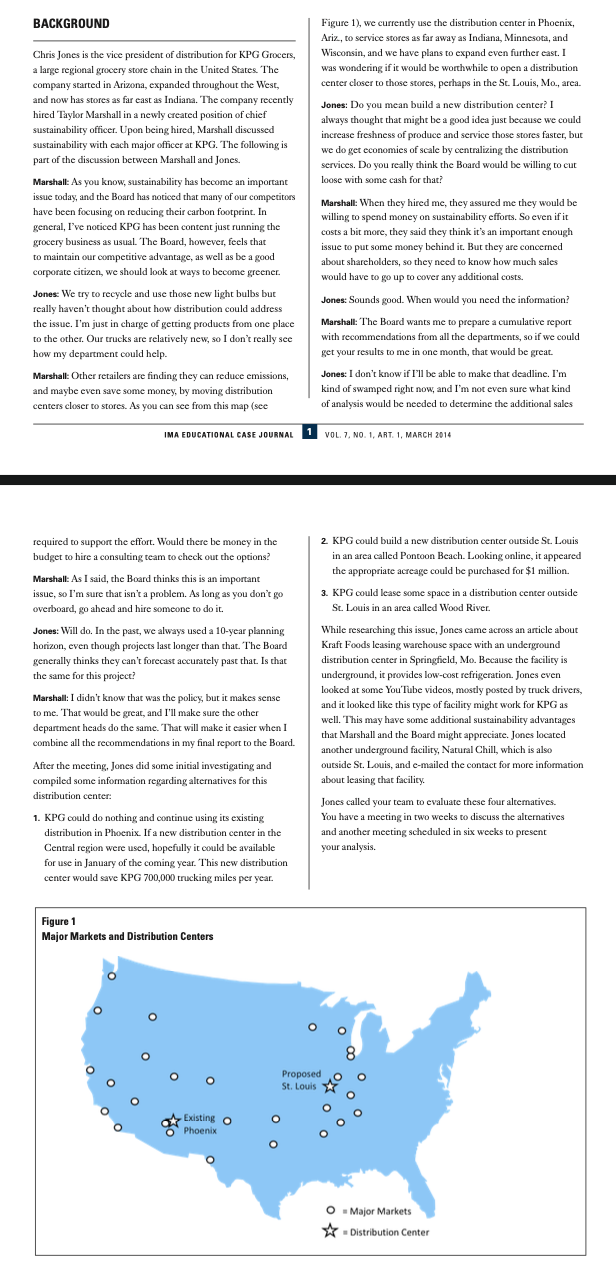 Should KPG keep their distribution center in Phoenix, build a new