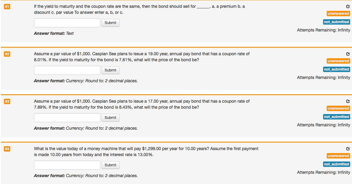 a. a premium b. a If the yield to maturity and