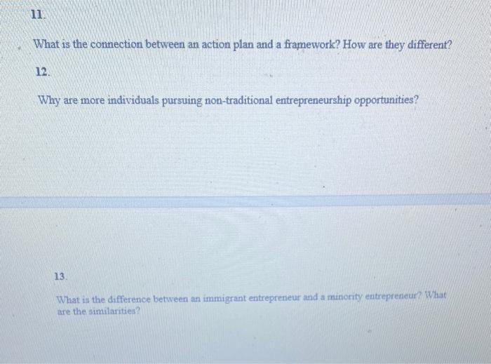  11. What is the connection between an action plan and a