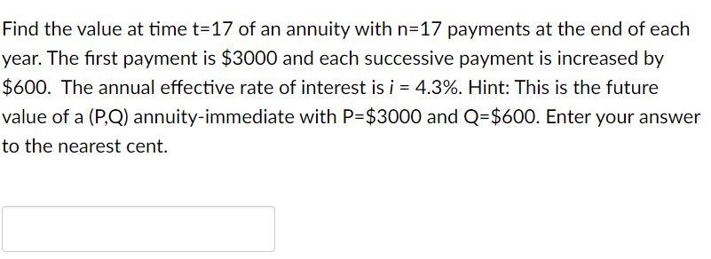 plz give me some steps. Find the value at time t=17 of