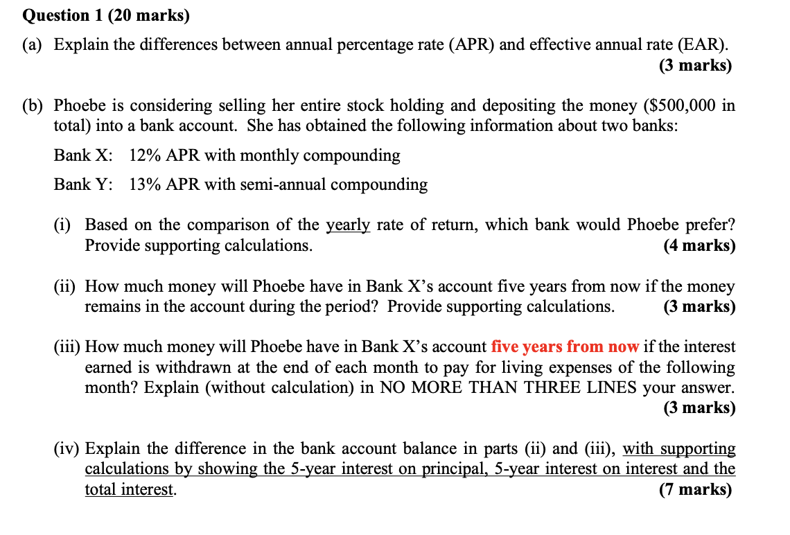  URGENT PLEASE HELPP Question 1 (20 marks) (a) Explain the differences