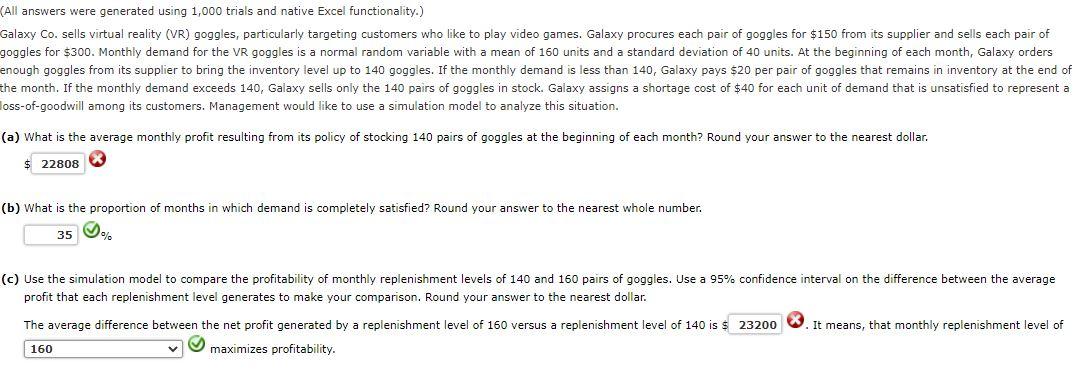 Please answer the above question (part a and c). The answer