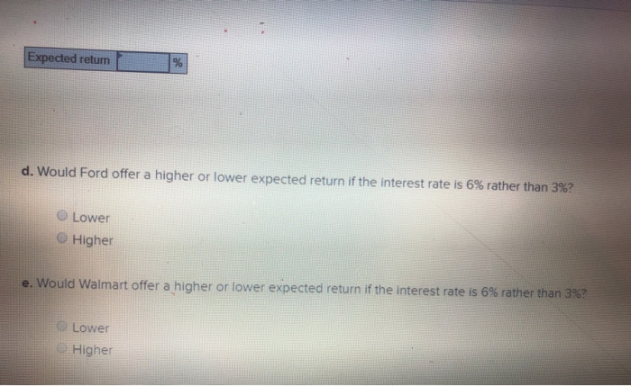 that the expected return on the market is still 10%. Use the