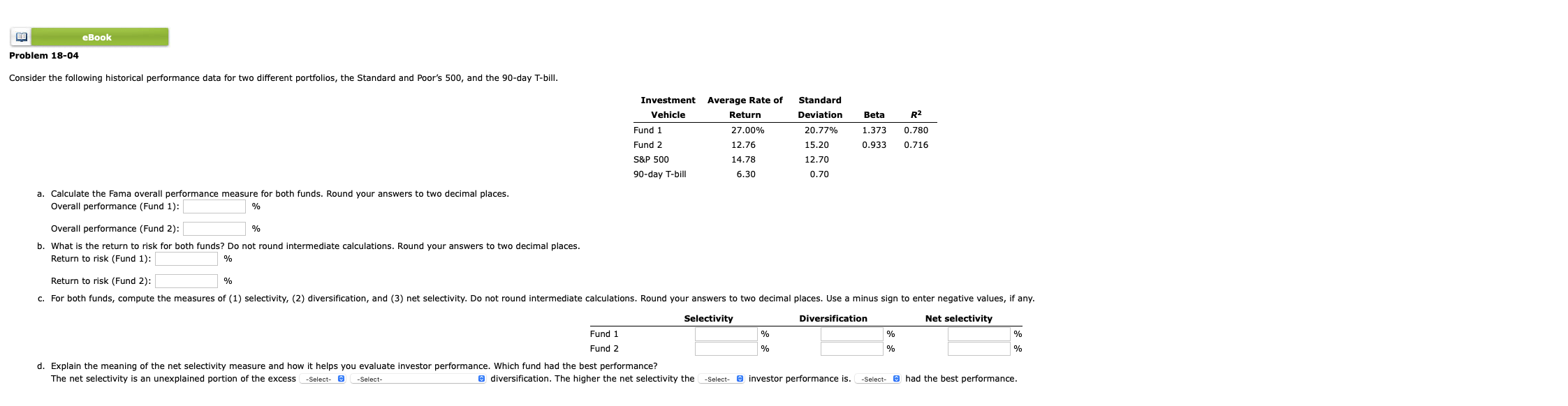  Drop Down: Risk or Return Reduced by the cost for incomplete