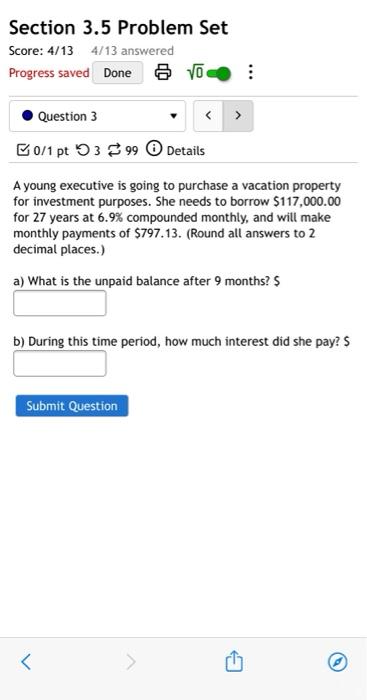  Section 3.5 Problem Set Score: 4/134/13 answered Progress saved Done 6