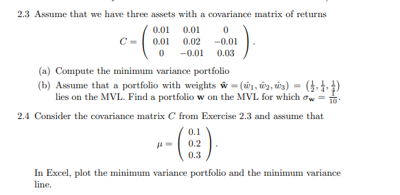  please do 2.4 -( 0 2.3 Assume that we have three