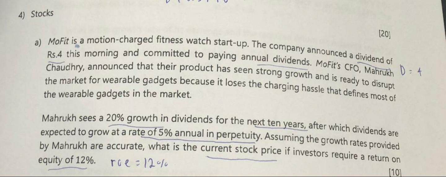 Solve this without excel and give the correct answer please. a) MoFit