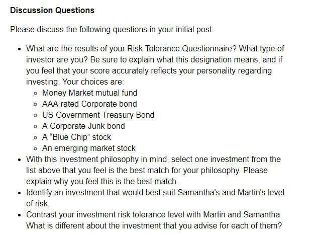 discuss the questions below. Martin and Samantha need your help again to