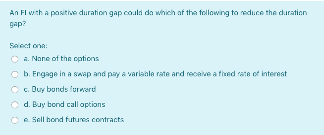  An Fl with a positive duration gap could do which of