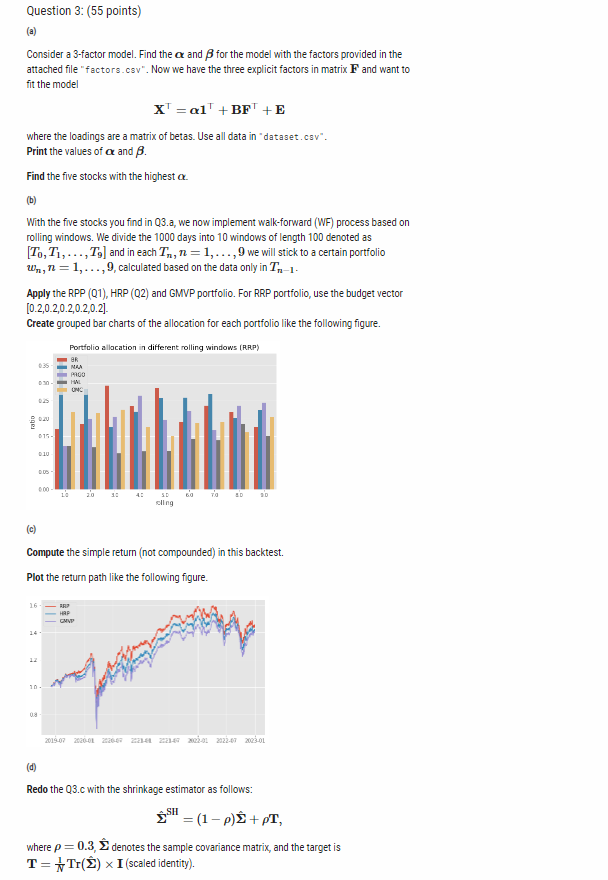  Reference factors: Reference dataset: (a) Consider a 3 -factor model. Find