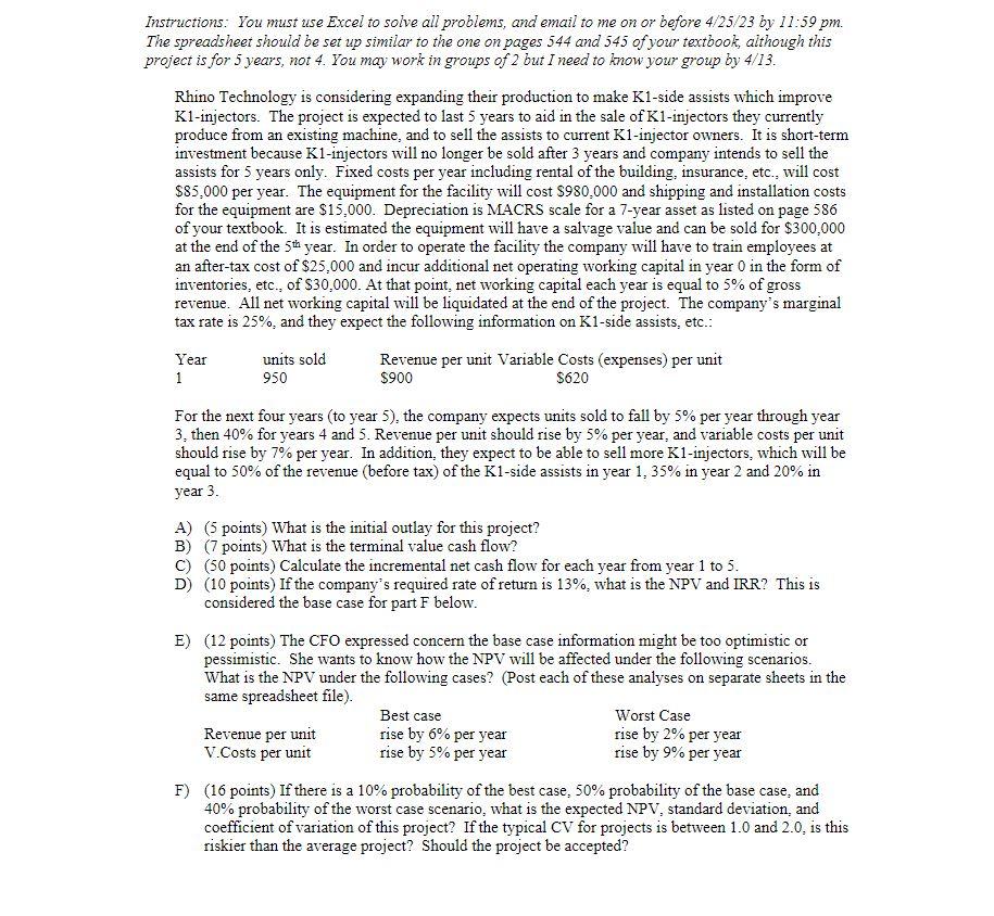 I need help with A), B), and C) for this project,