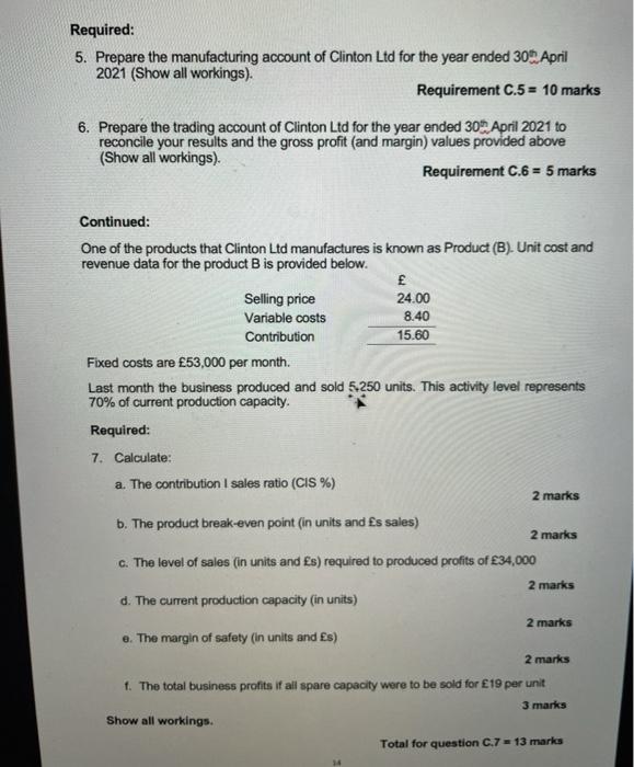 effective working capital management for business organisations. Requirement C.2 = 5 marks