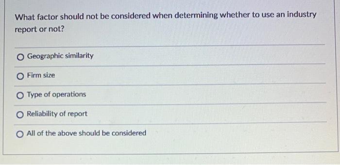  What factor should not be considered when determining whether to use