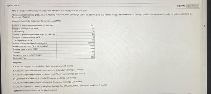  Questions 20 points MACH UK based immat created 2005 to manufacture
