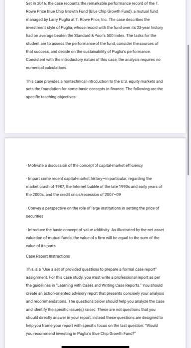  Set in 2016, the case recounts the remarkable performance record of