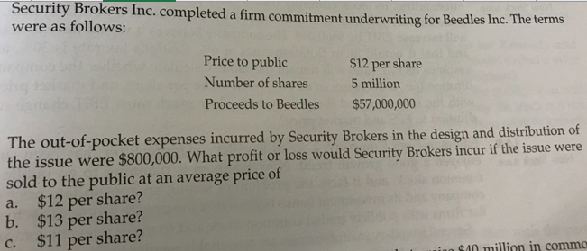  Security Brokers Inc. completed a firm commitment underwriting for Beedles Inc.