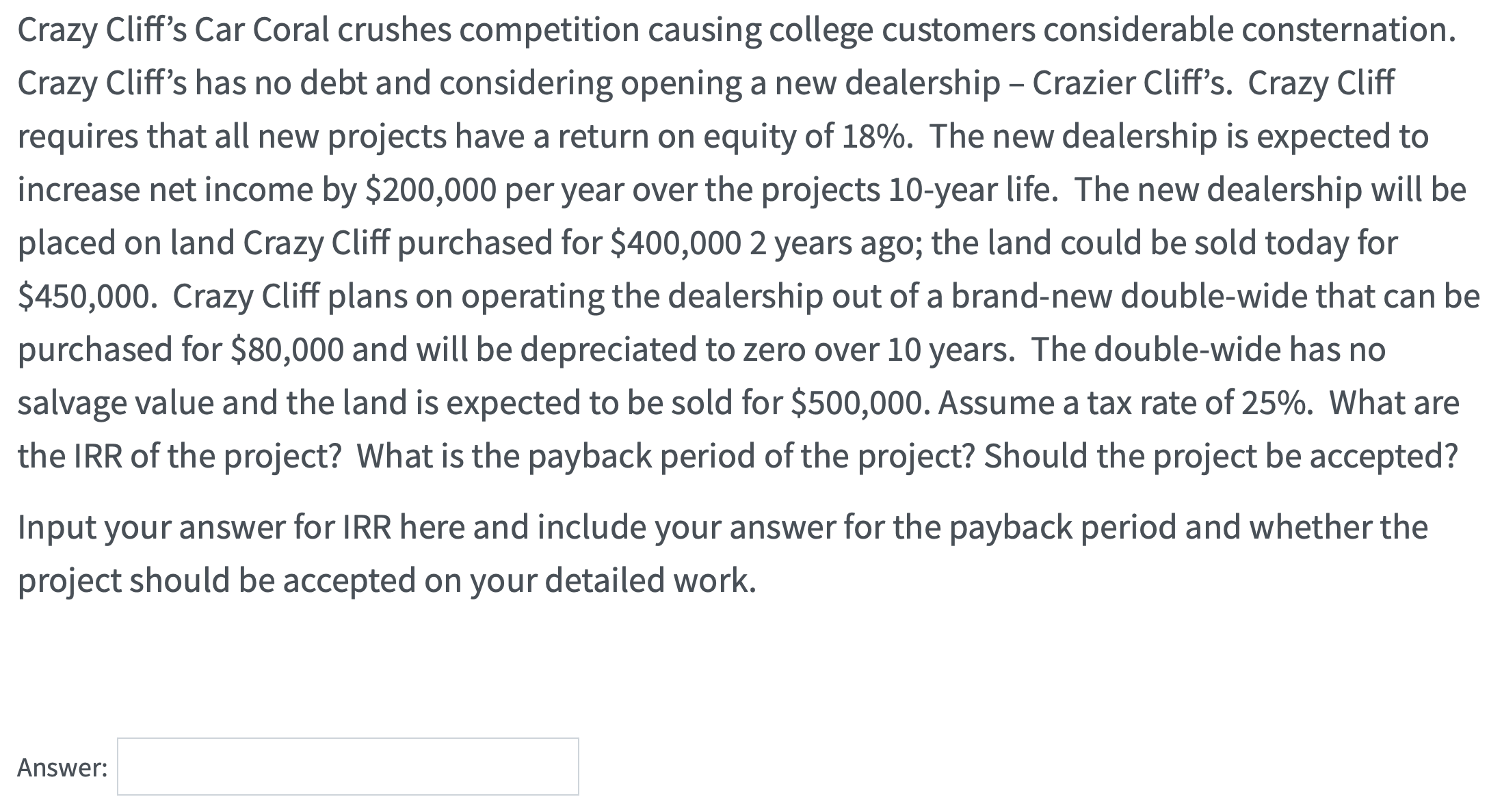  Crazy Cliff's Car Coral crushes competition causing college customers considerable consternation.