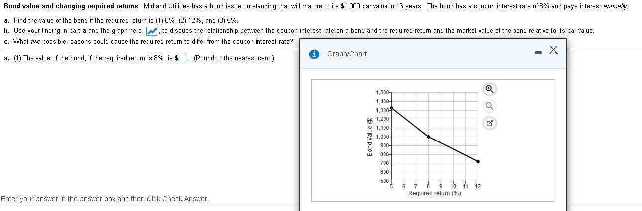  Bond value and changing required returns Midland Utilities has a bond