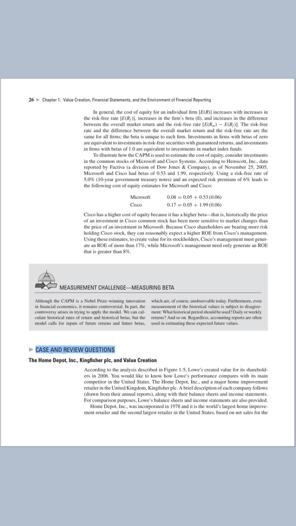  PART 1 AND 2 NEEDED ONLY 26Chapter 1. Value Creation, Financial