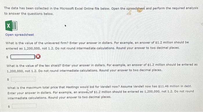  PLEASE ADD FORMULAS FOR THE EXCEL The data has been collected