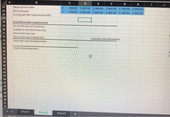 in available cash. At the beginning of each of the next six