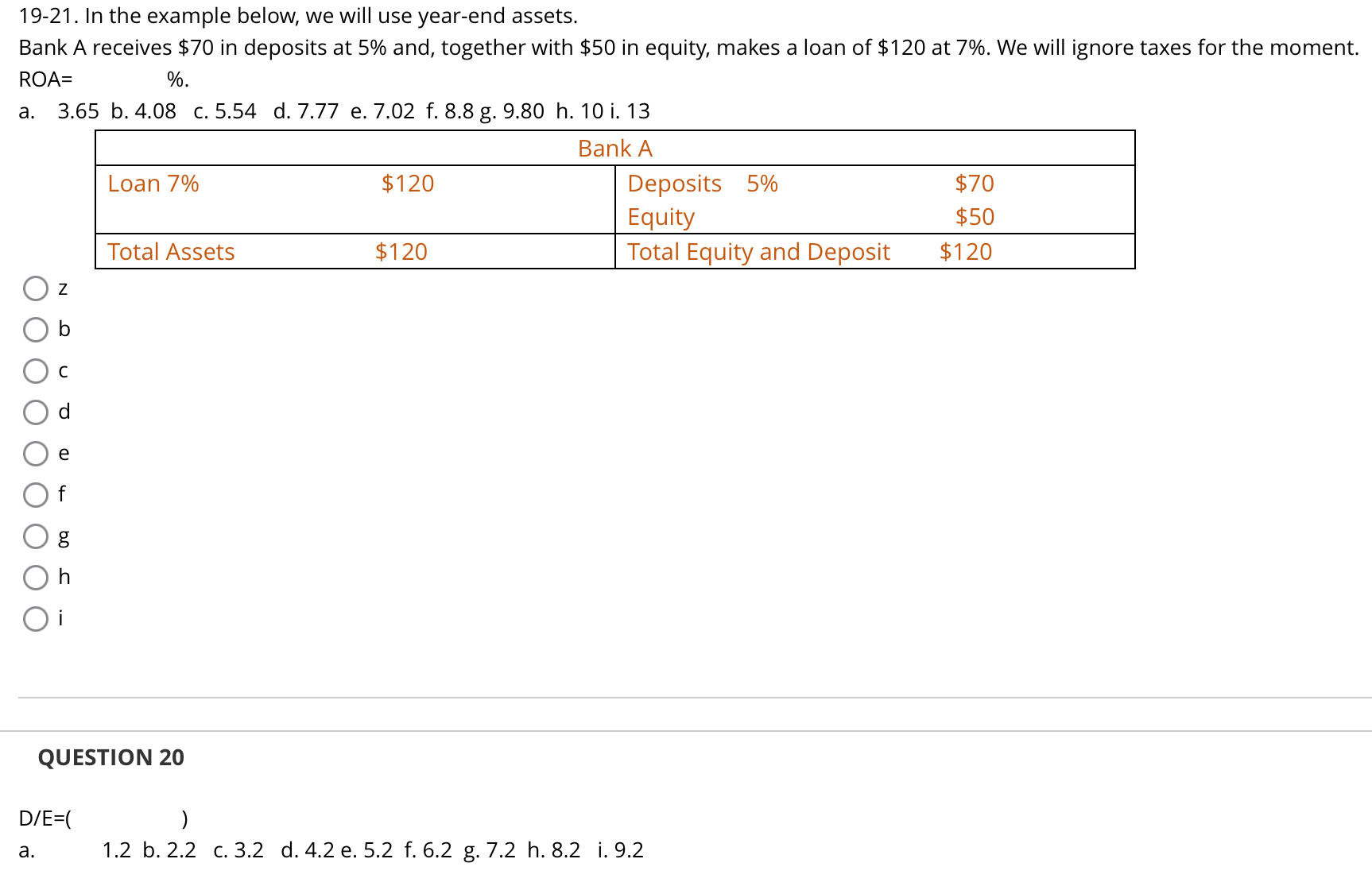  19-21. In the example below, we will use year-end assets. Bank