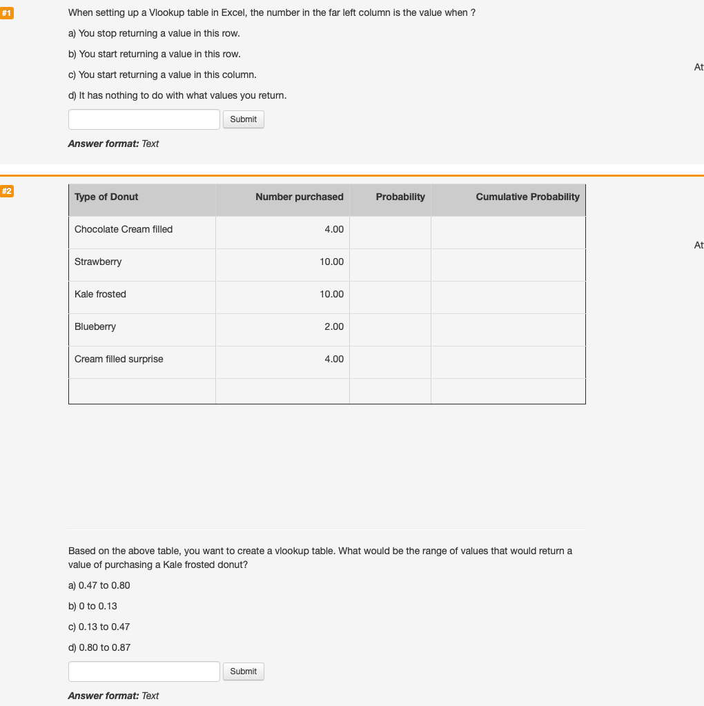  When setting up a Vlookup table in Excel, the number in