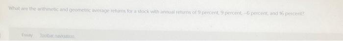  What are the arithmetic and geometric average returns for a stock