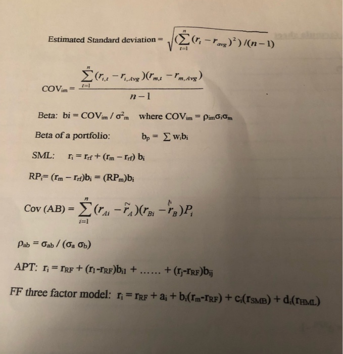formulas. There are 50 points possible, 1. You have observed the following